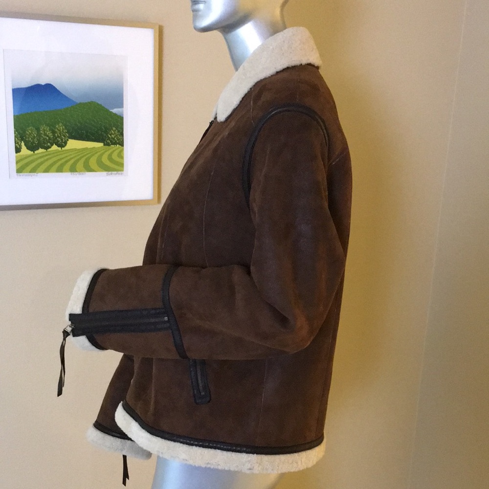 FACONNABLE | Women's Genuine Shearling Bomber Jacket - Picture 8 of 17